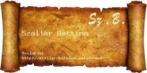 Szaller Bettina névjegykártya